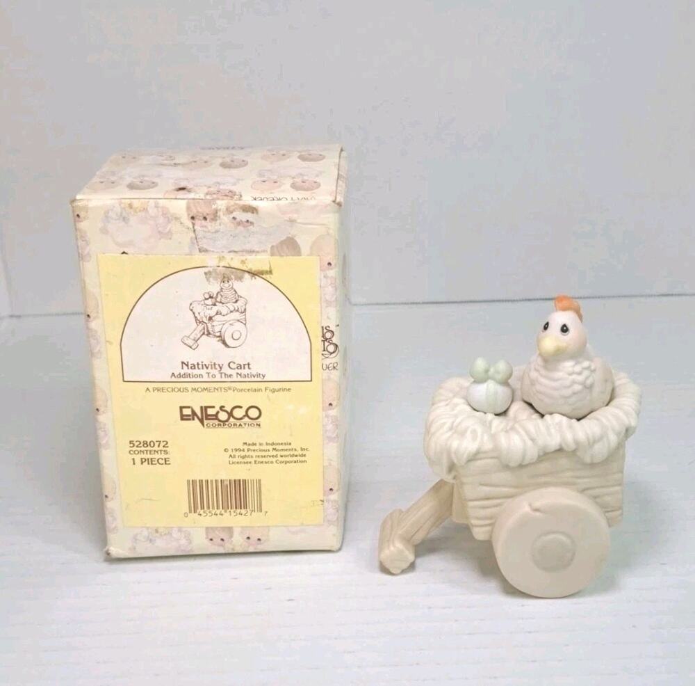 Enesco Precious Moments Nativity Cart 528072 1994 Figurine 3.5" Religious & Box